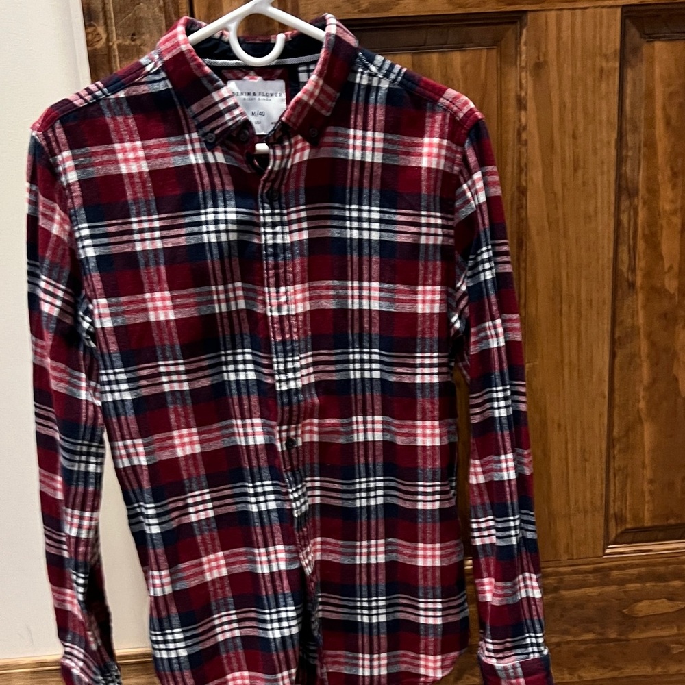 Denim & Flower Red and Blue Plaid Shirt